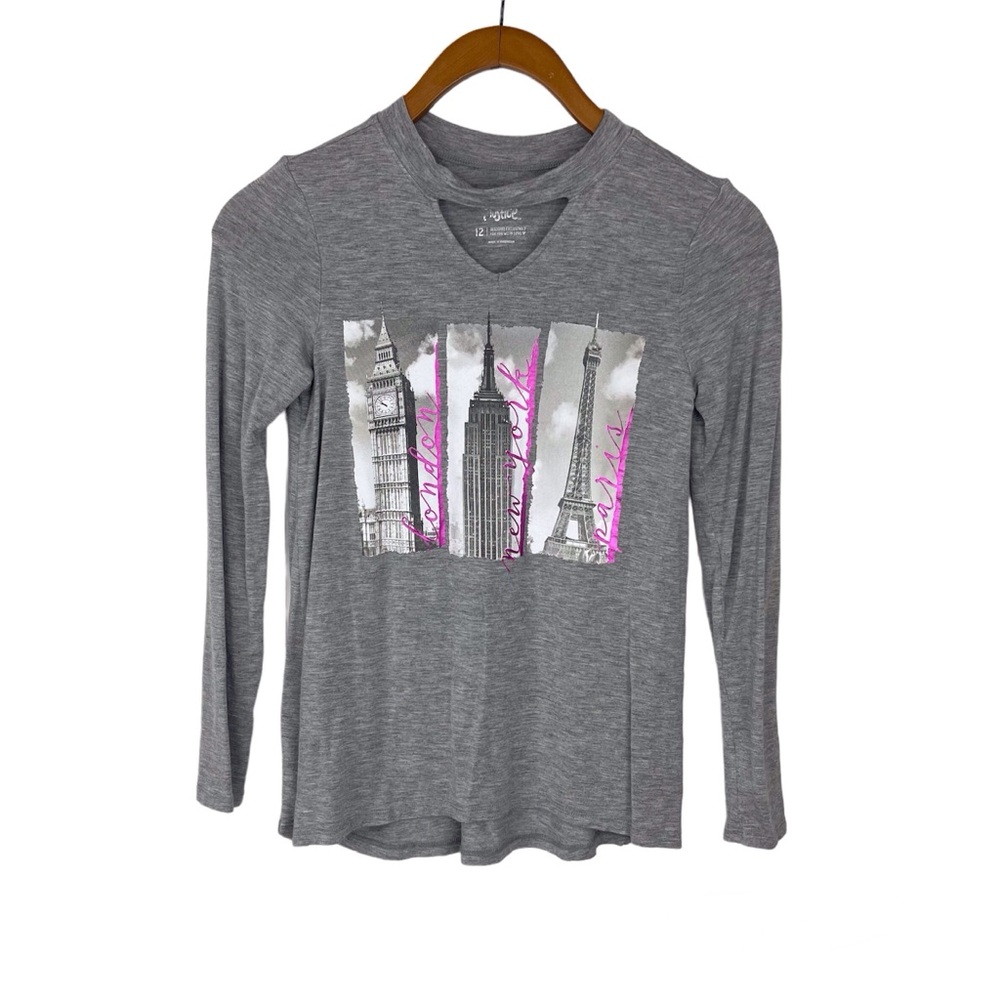Justice London New York Paris Shirt Size 12